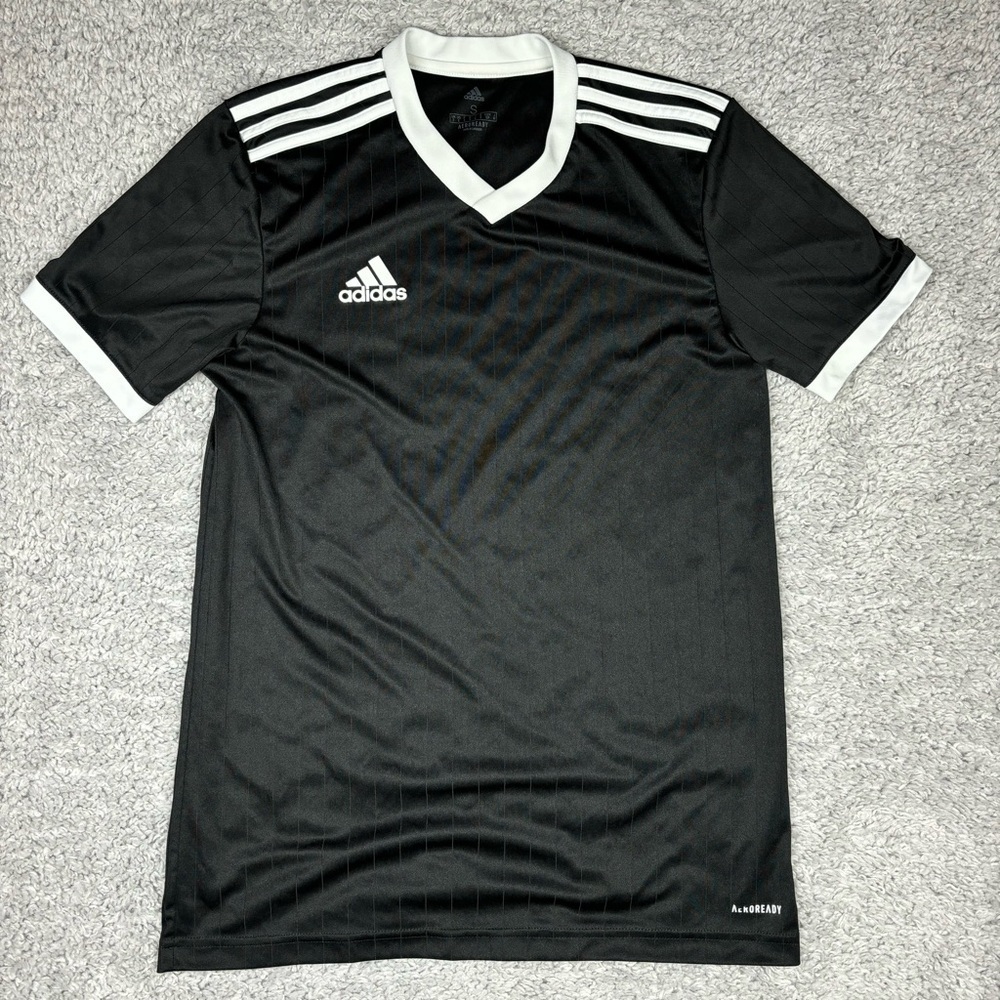Adidas Jersey Mens Small Soccer Jersey Classic Black White Aeroready Performance